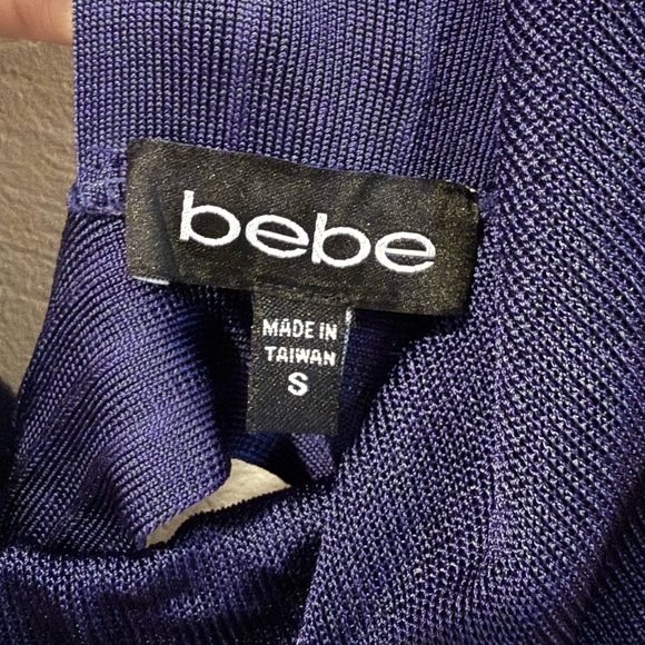 Bebe Mesh Panel Bandage Bodycon Dress Open Back Cowl Neck Small - Picture 5 of 6